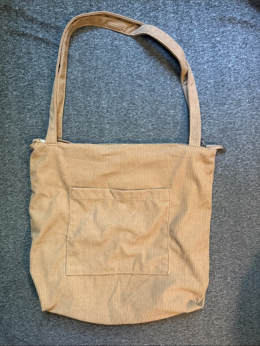 Women's Corduroy Tote Bag in Light Brown